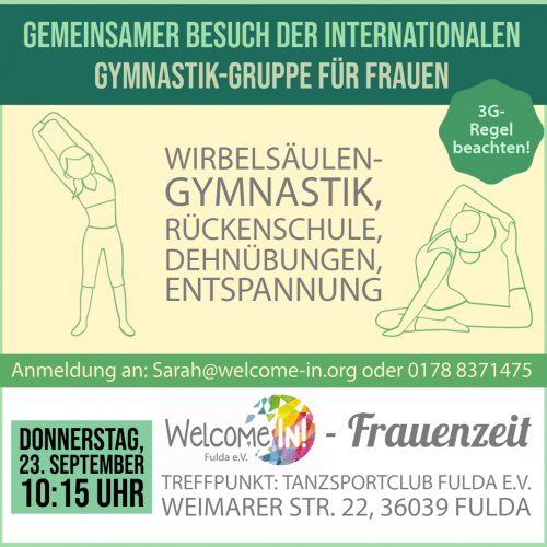 Besuch internationale Gymnastikgruppe für Frauen